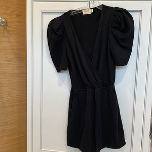 Nation LTD Black Puff Sleeve Dress
